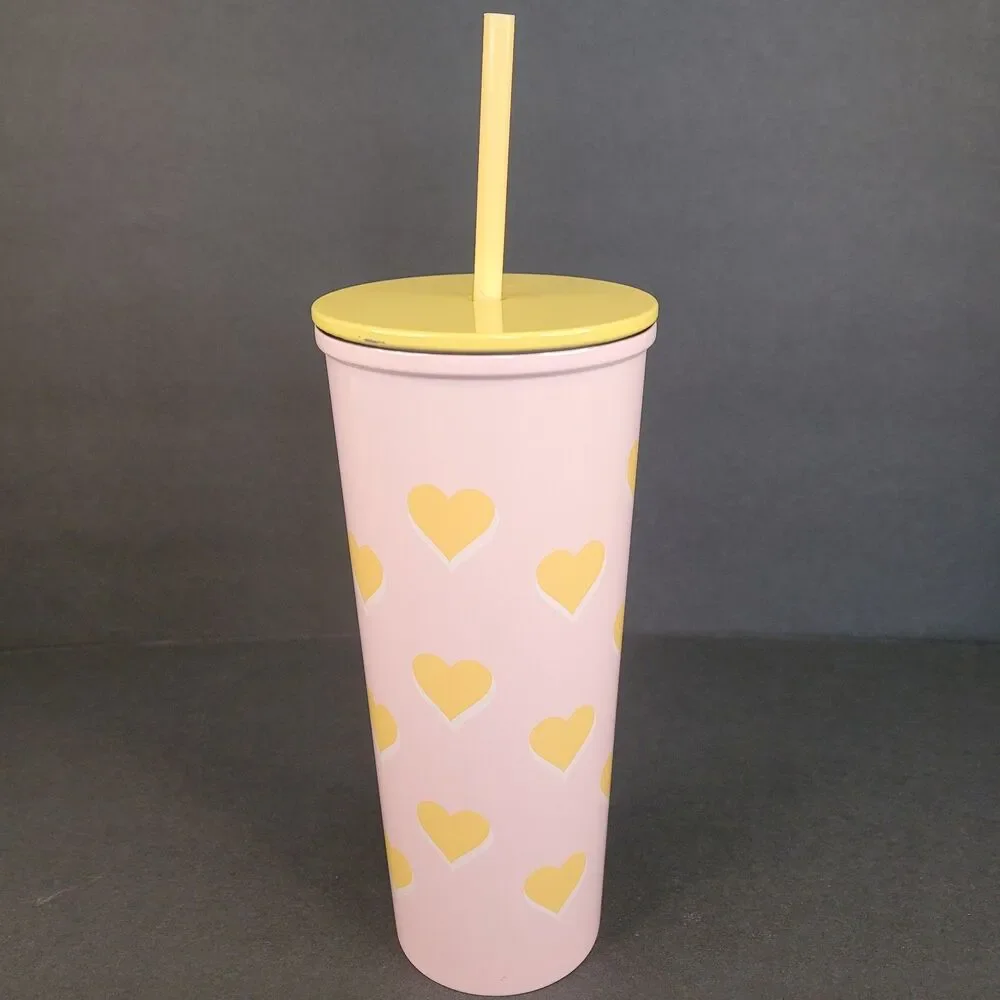 Stoney Clover Lane x Target Hearts Tumbler Stainless Steel 23oz Pink Yellow Lid